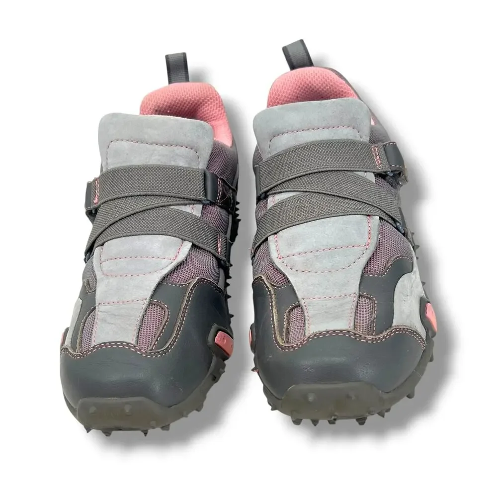 GIRO Women's Urge Spiked Bike Riding Shoes Pink & Gray 7.5